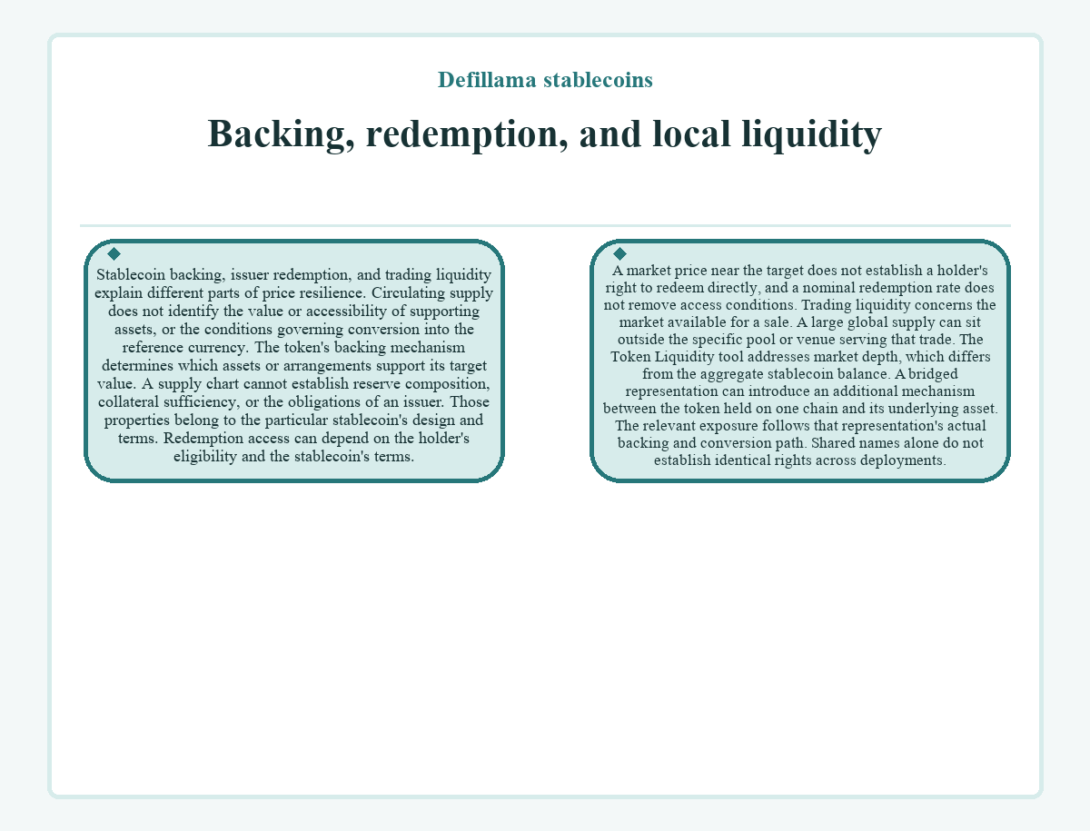 Graphic: Backing, redemption, and local liquidity (Defillama stablecoins)